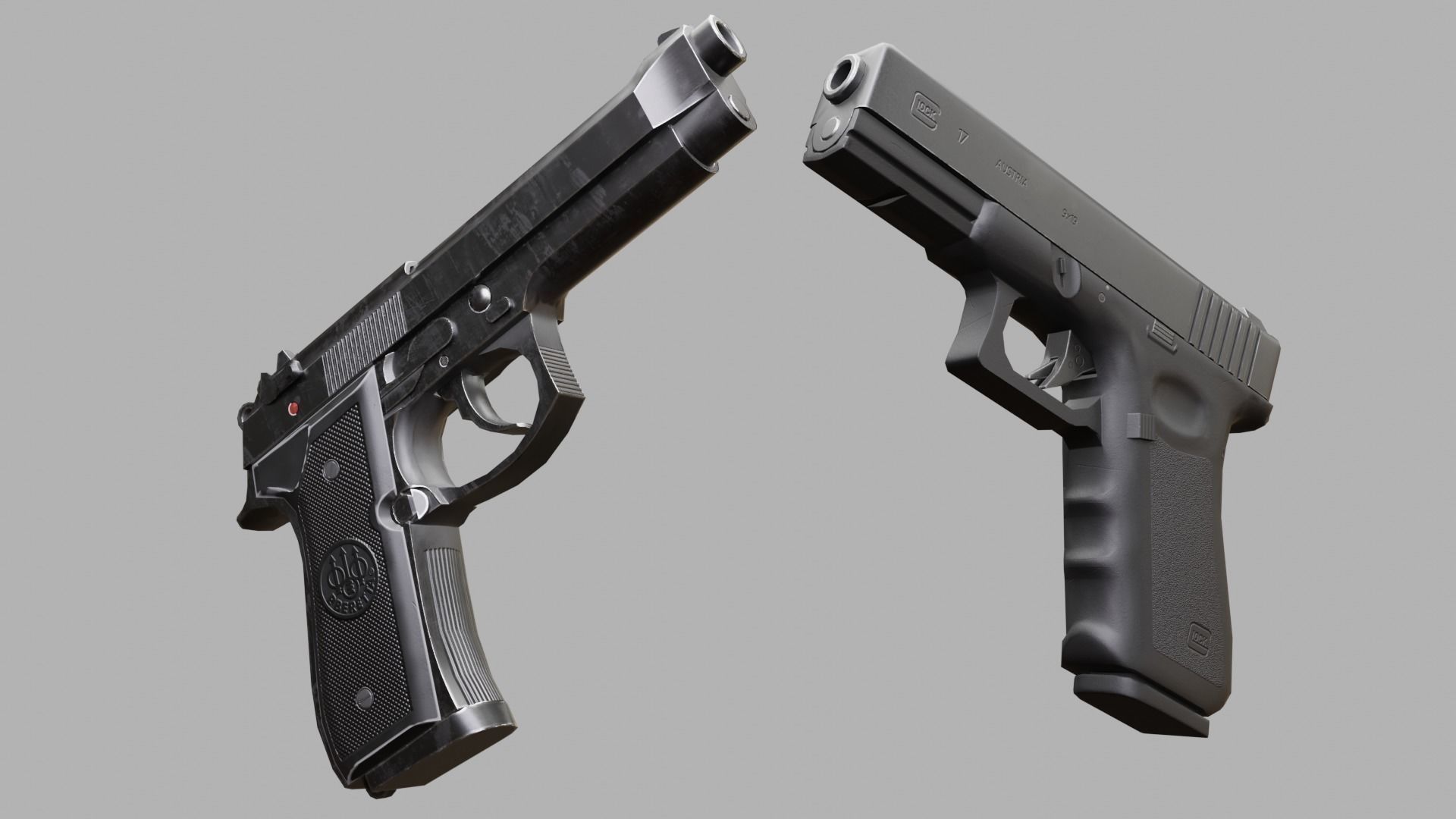 Beretta and Glock 3D Model Collection_4