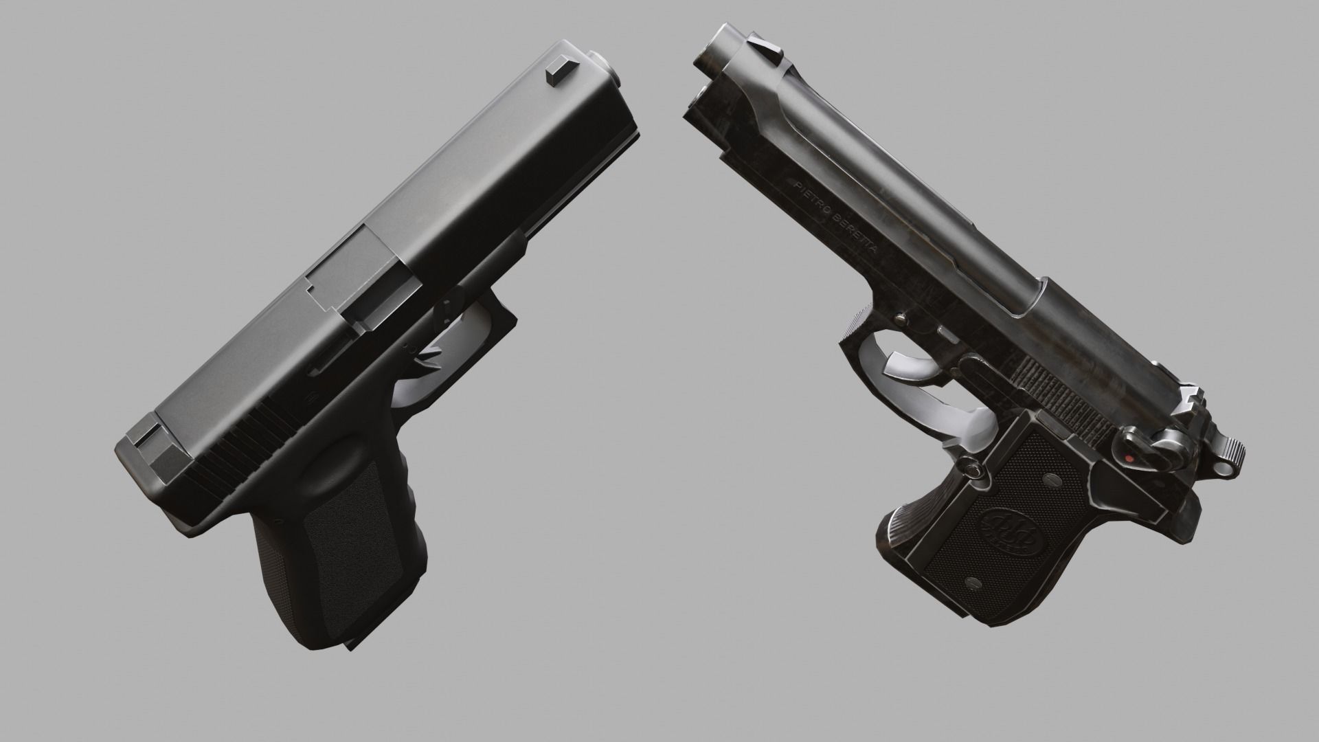 Beretta and Glock 3D Model Collection_10