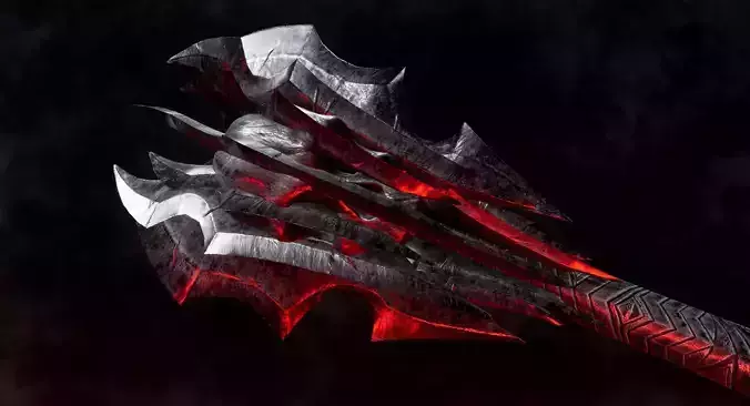 Sauron inspired Demonic Mace - Dark Fantasy Game Ready Weapon Low-poly 3D model