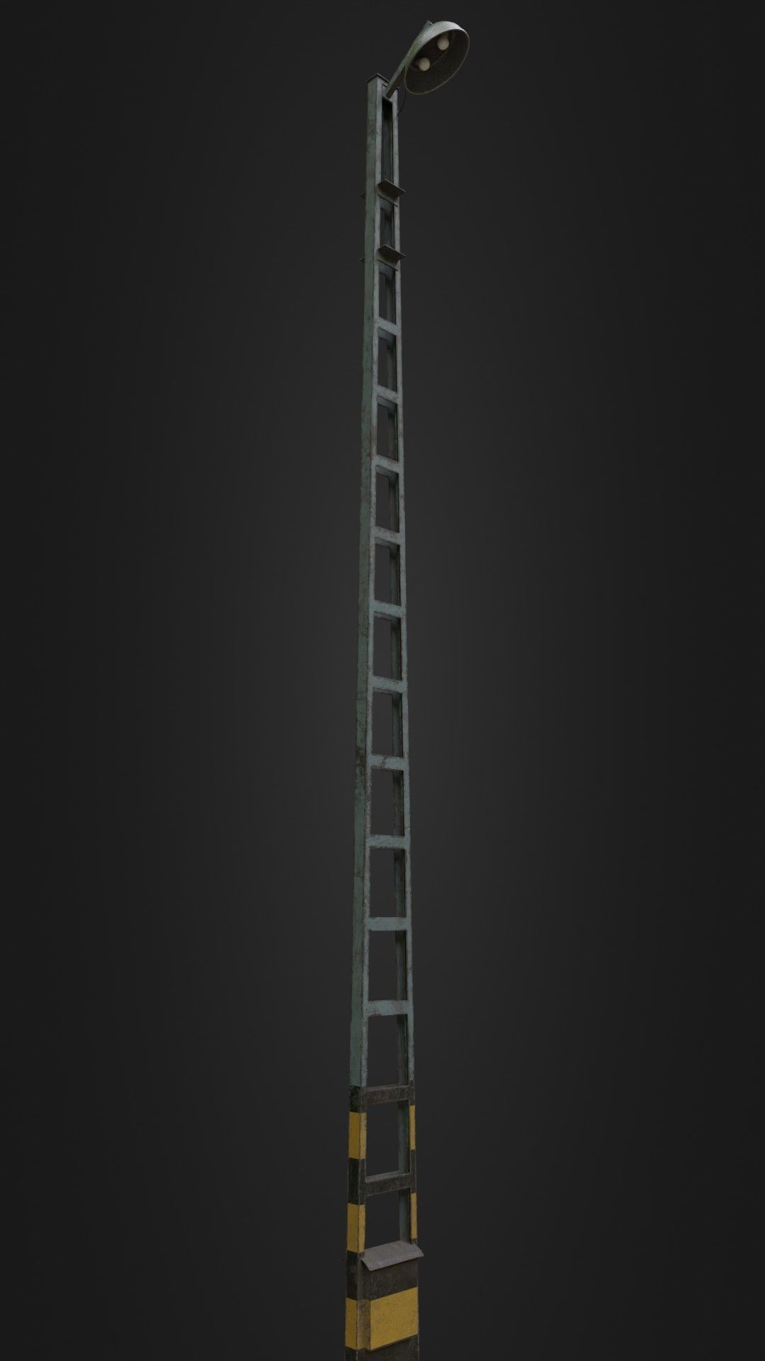 Old Worn Street Light 04 Low-poly 3D model_7