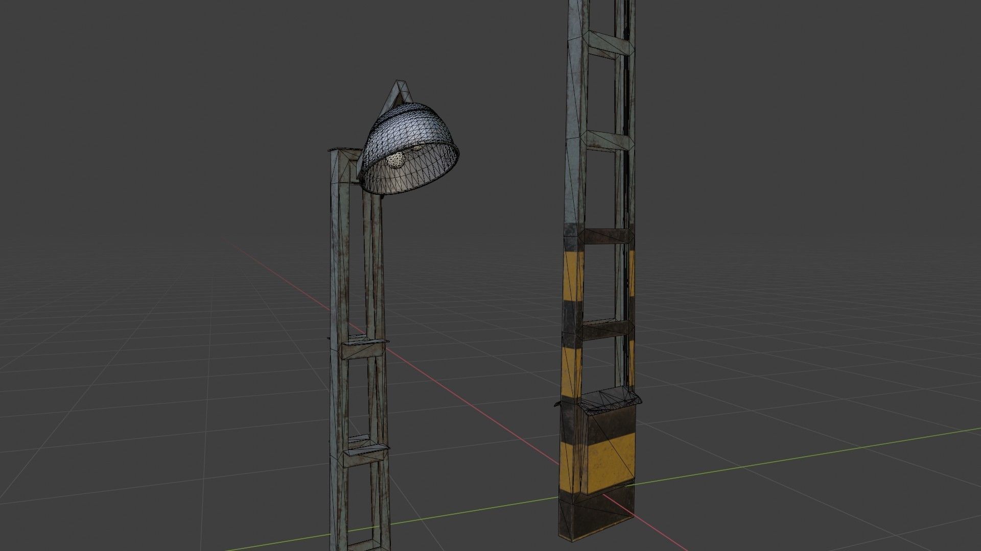 Old Worn Street Light 04 Low-poly 3D model_1