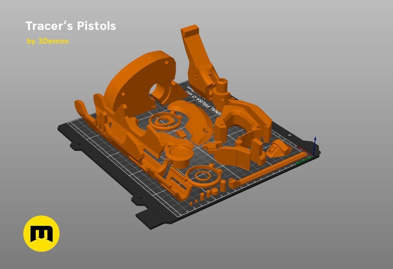 Tracer pistols 3D print model_7