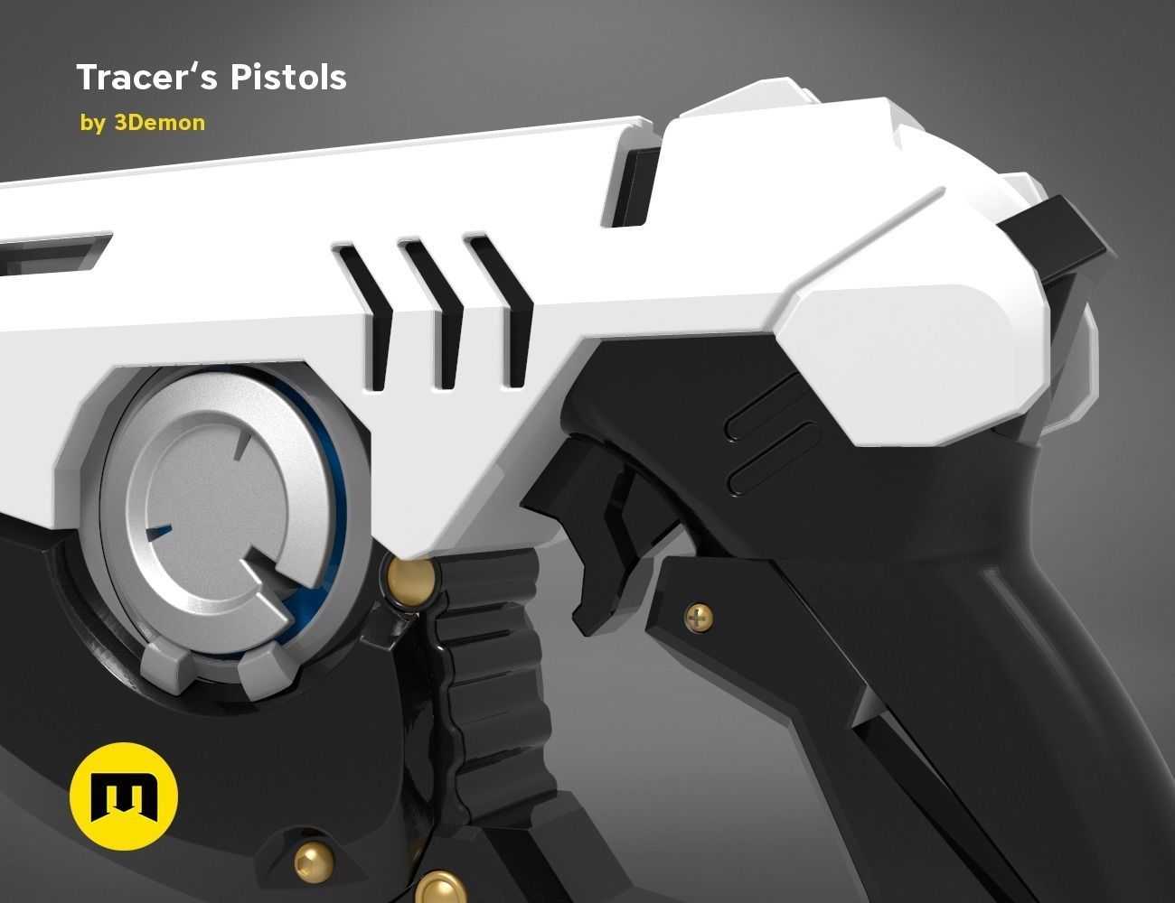 Tracer pistols 3D print model_3
