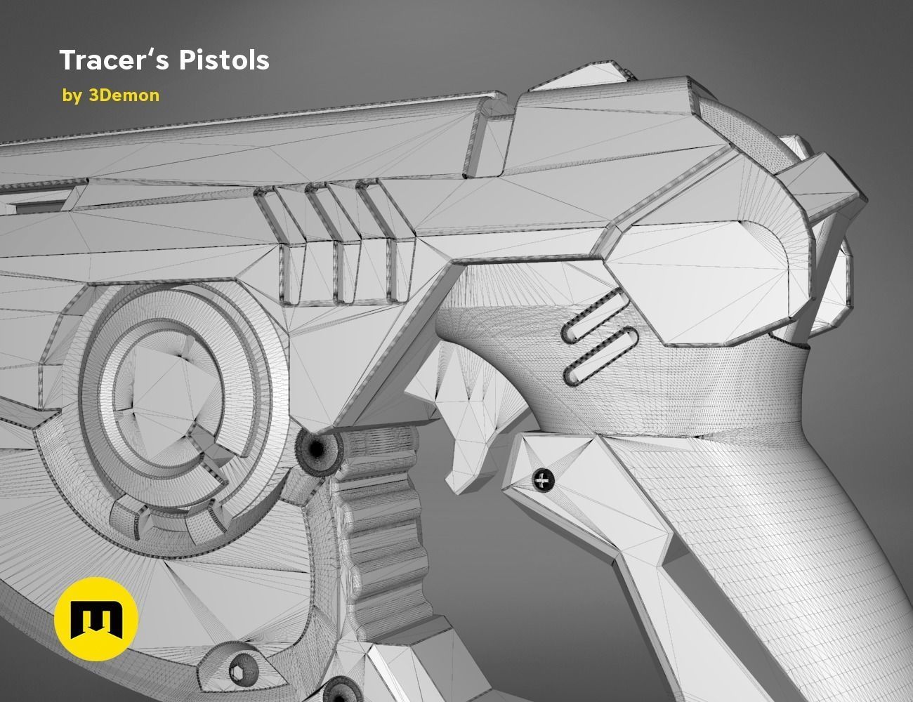 Tracer pistols 3D print model_9