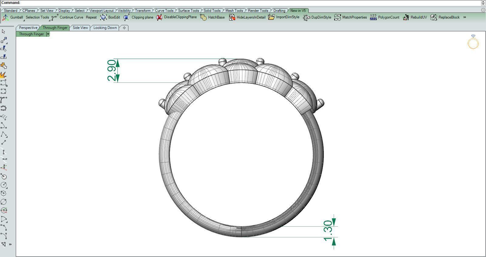 Diamond Ring W 3D print model_12