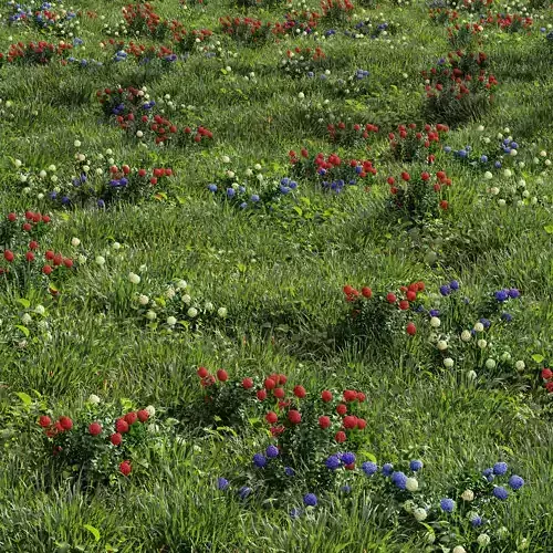 Meadow Lawn Grassland Set 017 3D model