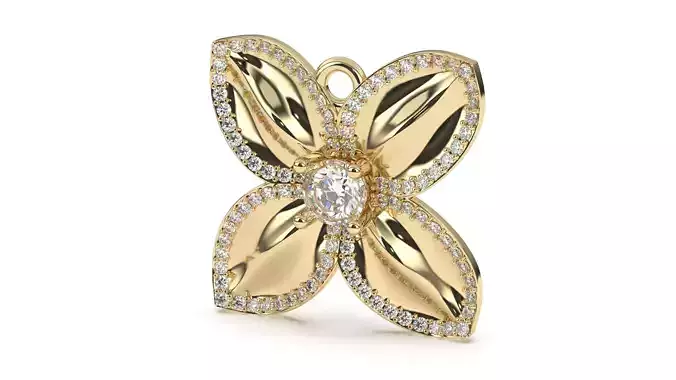Delicate Flower Diamonds Pendant