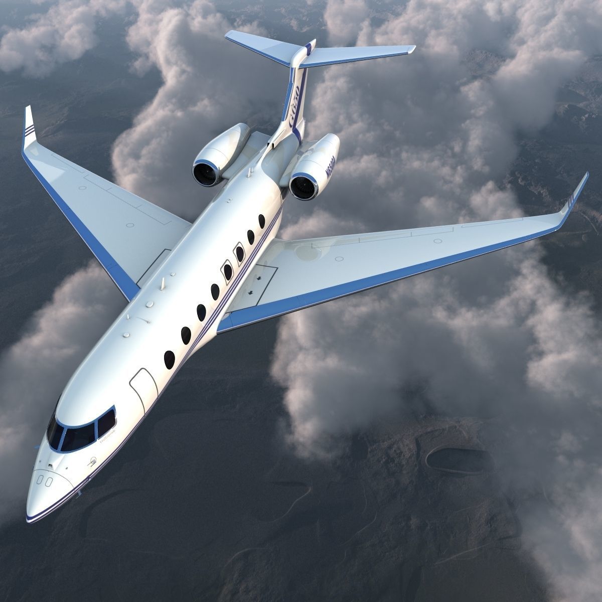 Gulfstream G650 Rigged 2 3D model_4