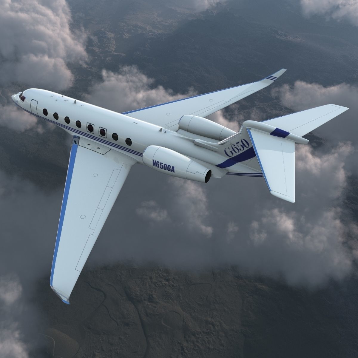 Gulfstream G650 Rigged 2 3D model_3
