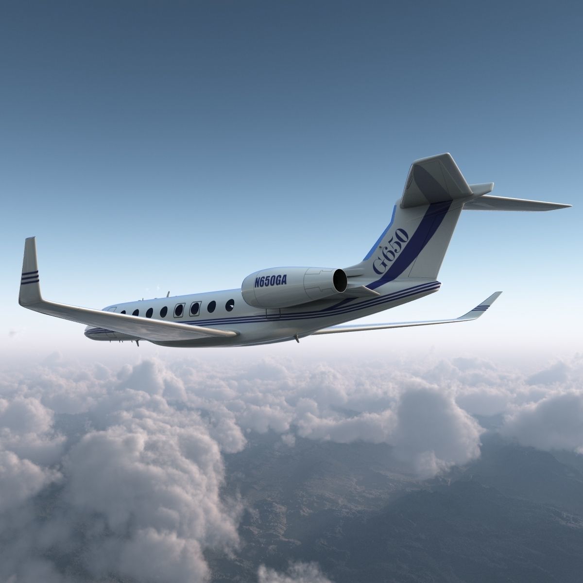 Gulfstream G650 Rigged 2 3D model_10
