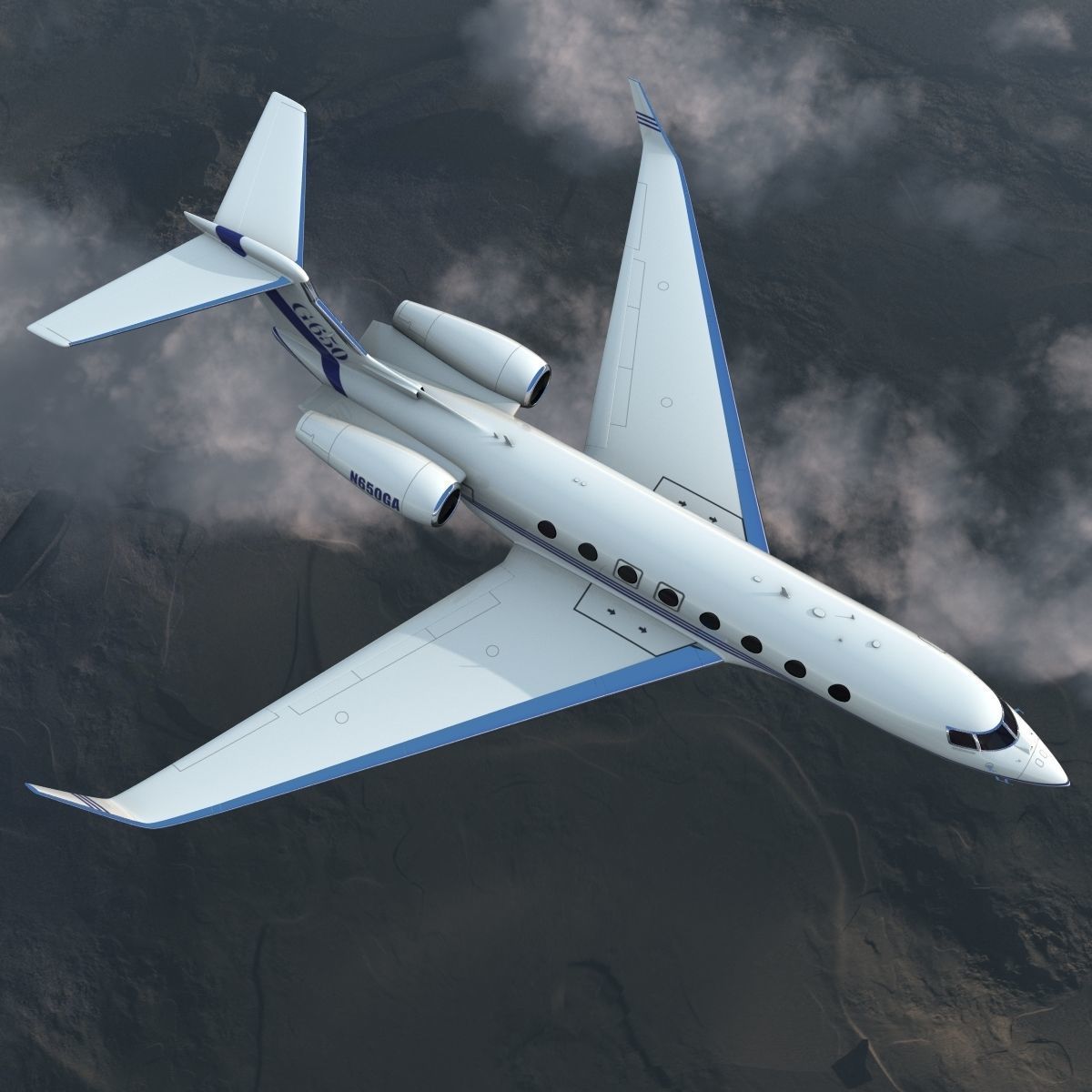 Gulfstream G650 Rigged 2 3D model_5