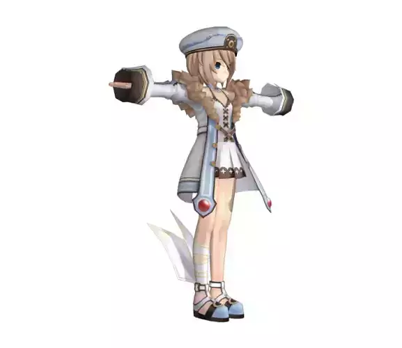 Hyperdimension Neptunia Mk2 - Blanc Low-poly 3D model