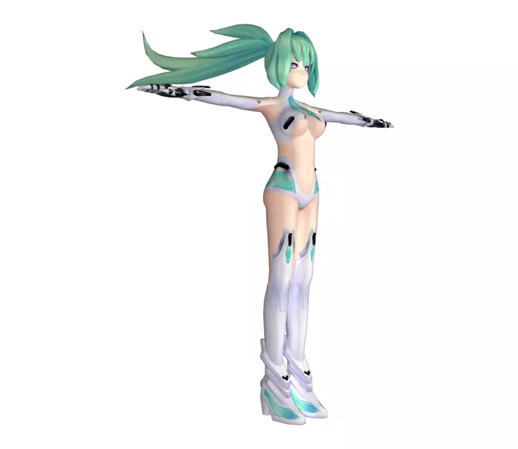Hyperdimension Neptunia Mk2 - Green Heart Low-poly 3D model Low-poly 3D model