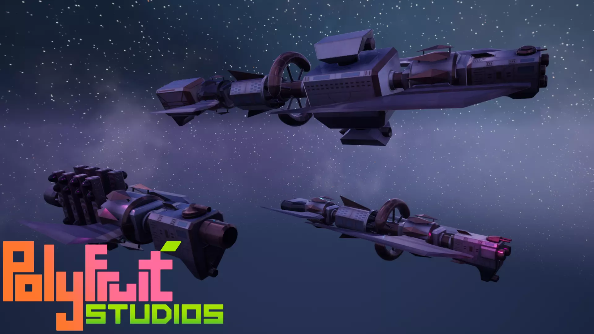 Stylized Modular Spaceship Pack Low-poly 3D model