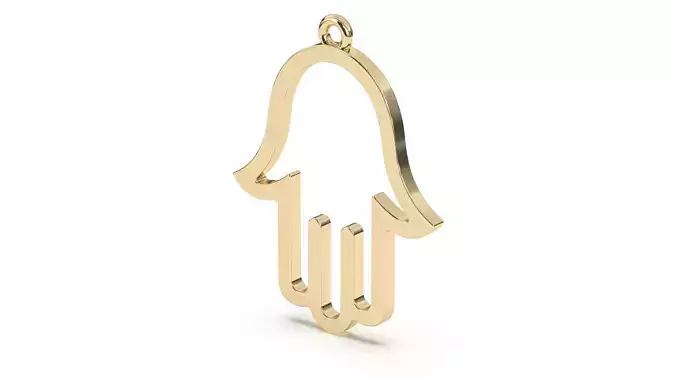 Gold Hamsa Pendant
