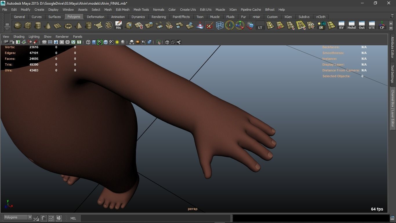Alvin cartoon boy character 3D model_28