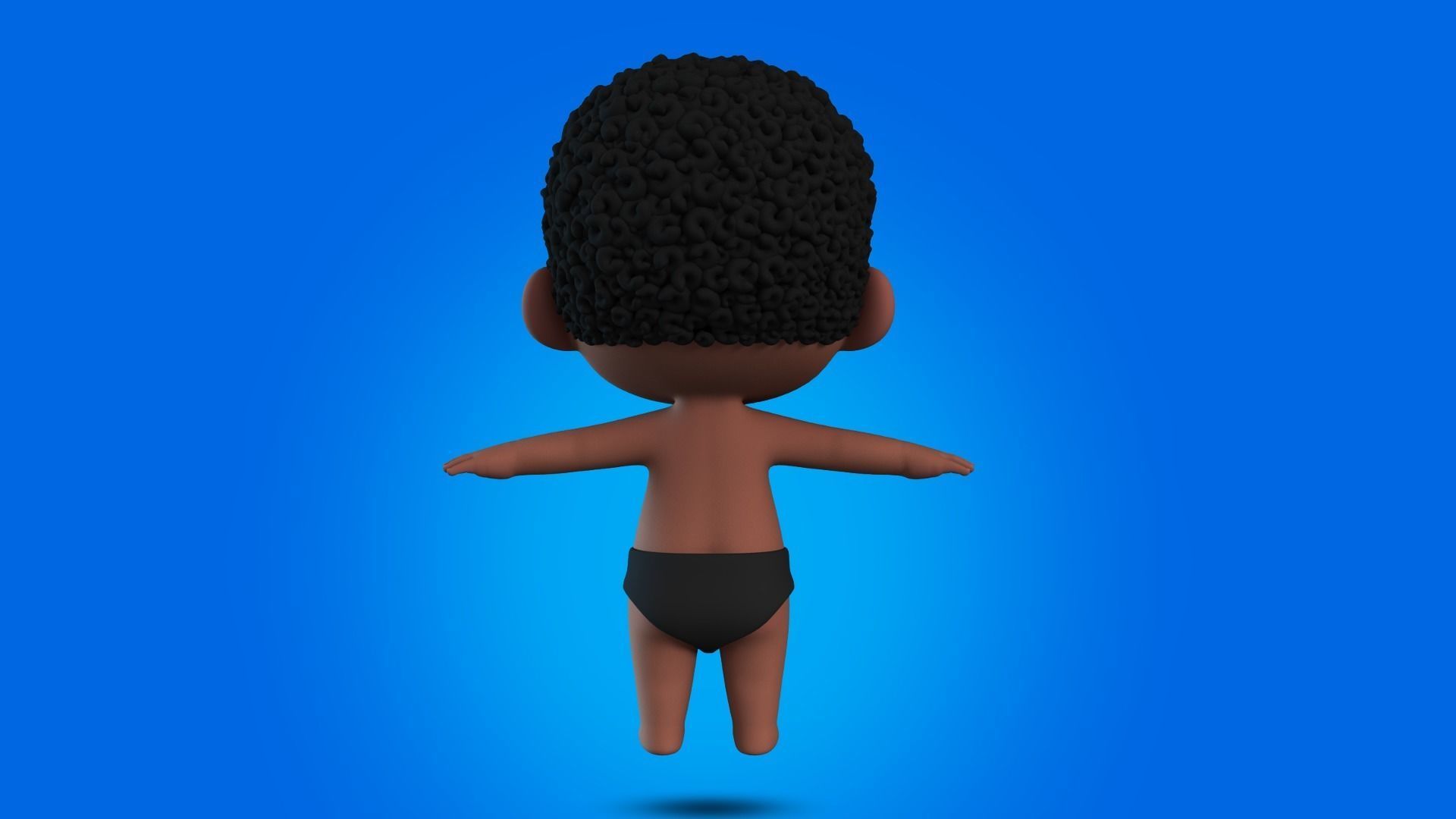 Alvin cartoon boy character 3D model_4