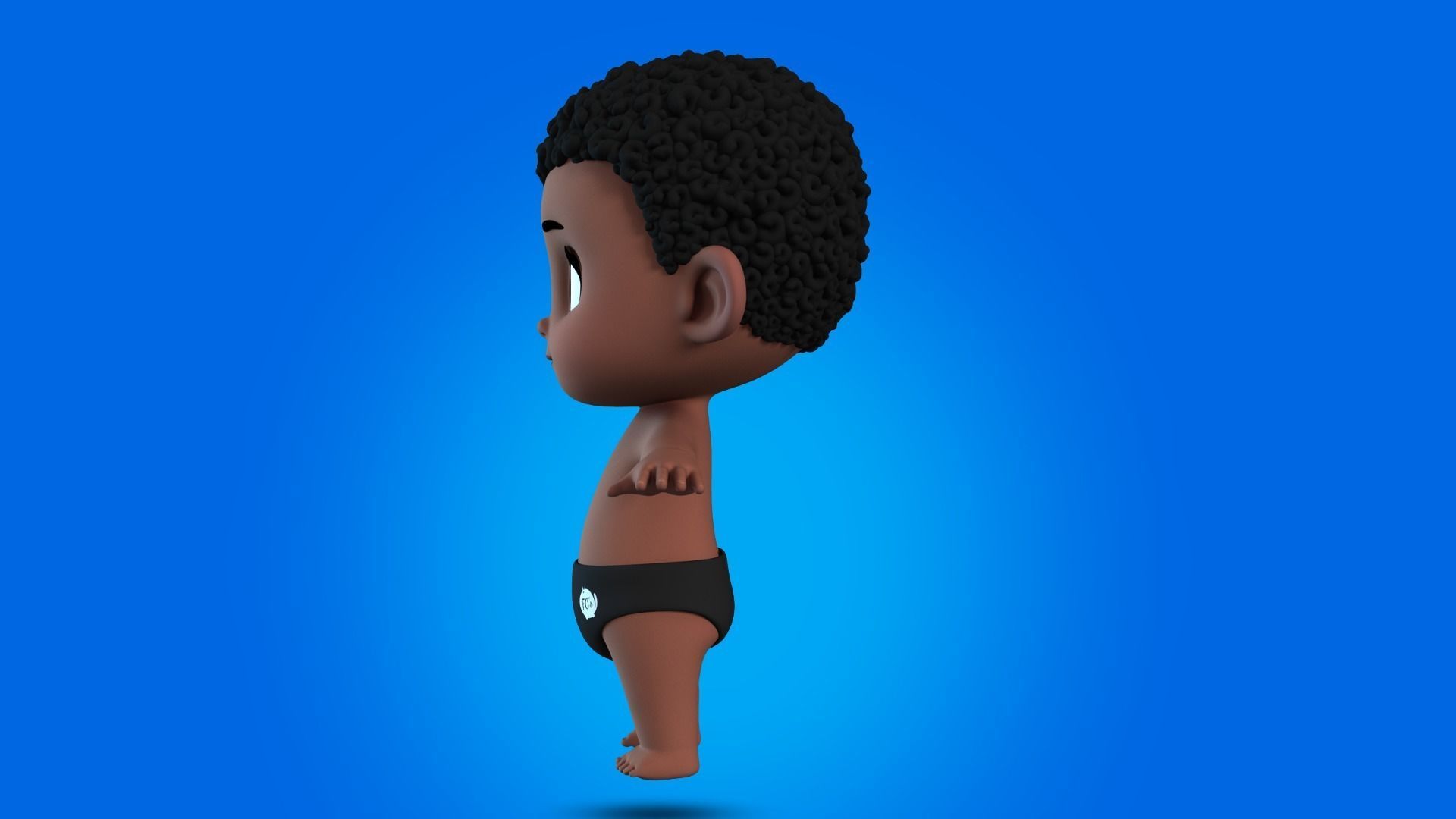 Alvin cartoon boy character 3D model_3