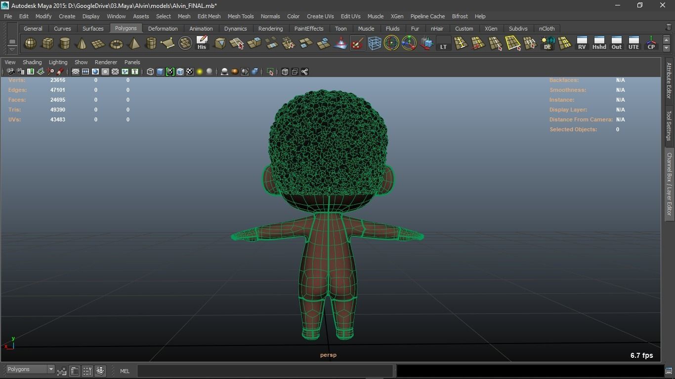 Alvin cartoon boy character 3D model_13