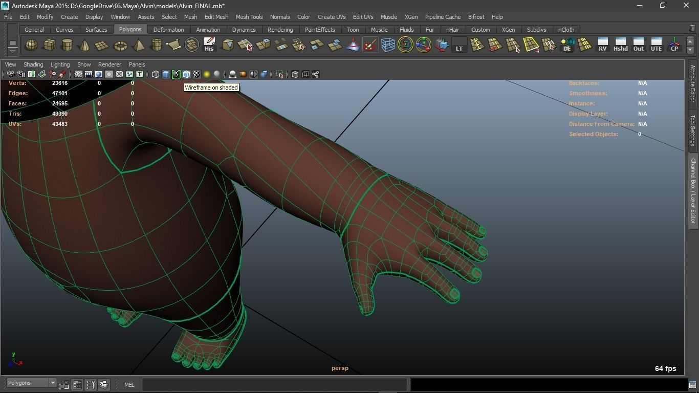 Alvin cartoon boy character 3D model_29