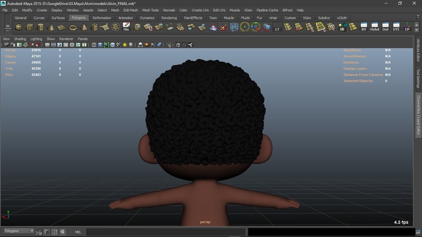 Alvin cartoon boy character 3D model_20