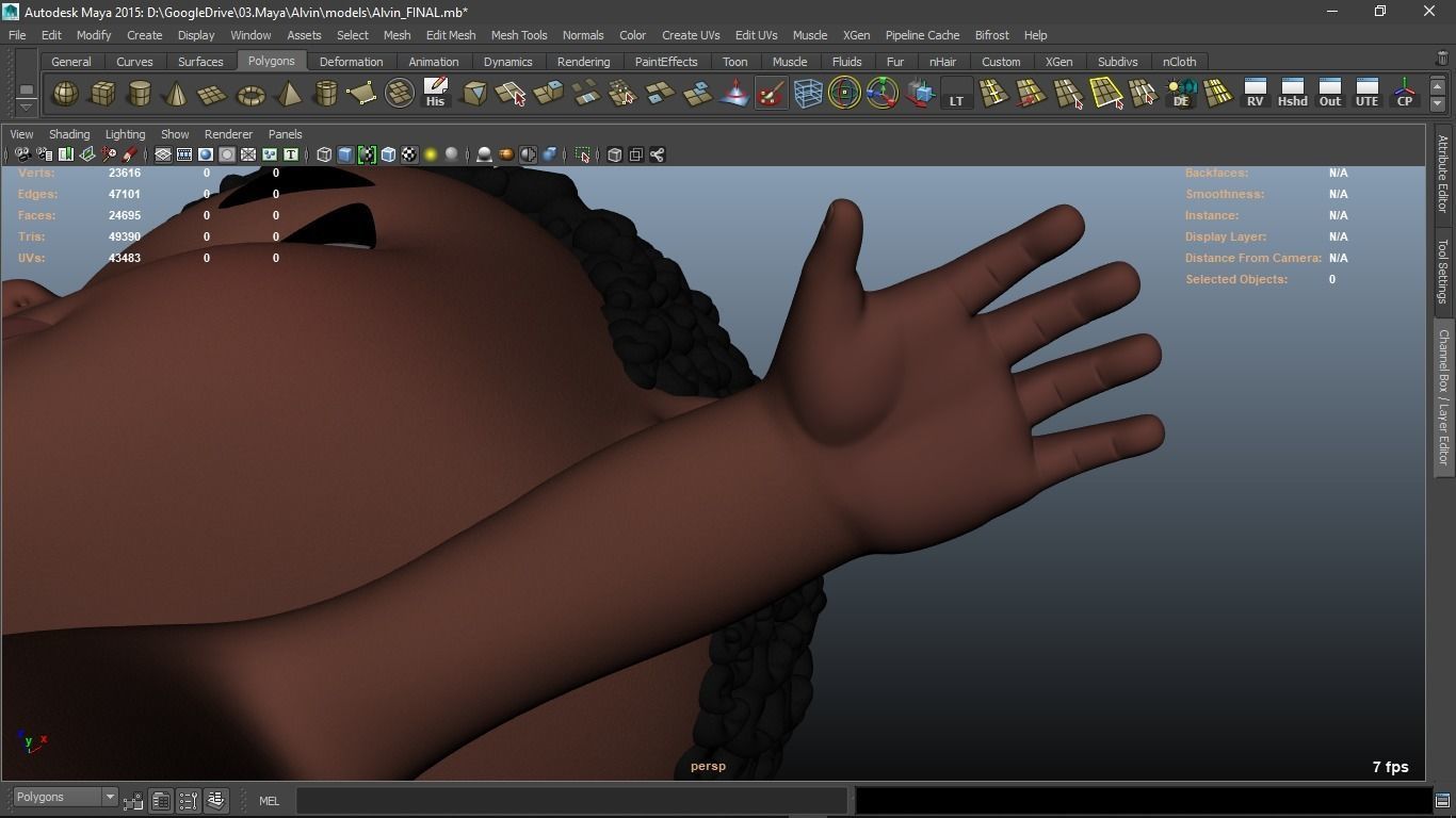 Alvin cartoon boy character 3D model_30