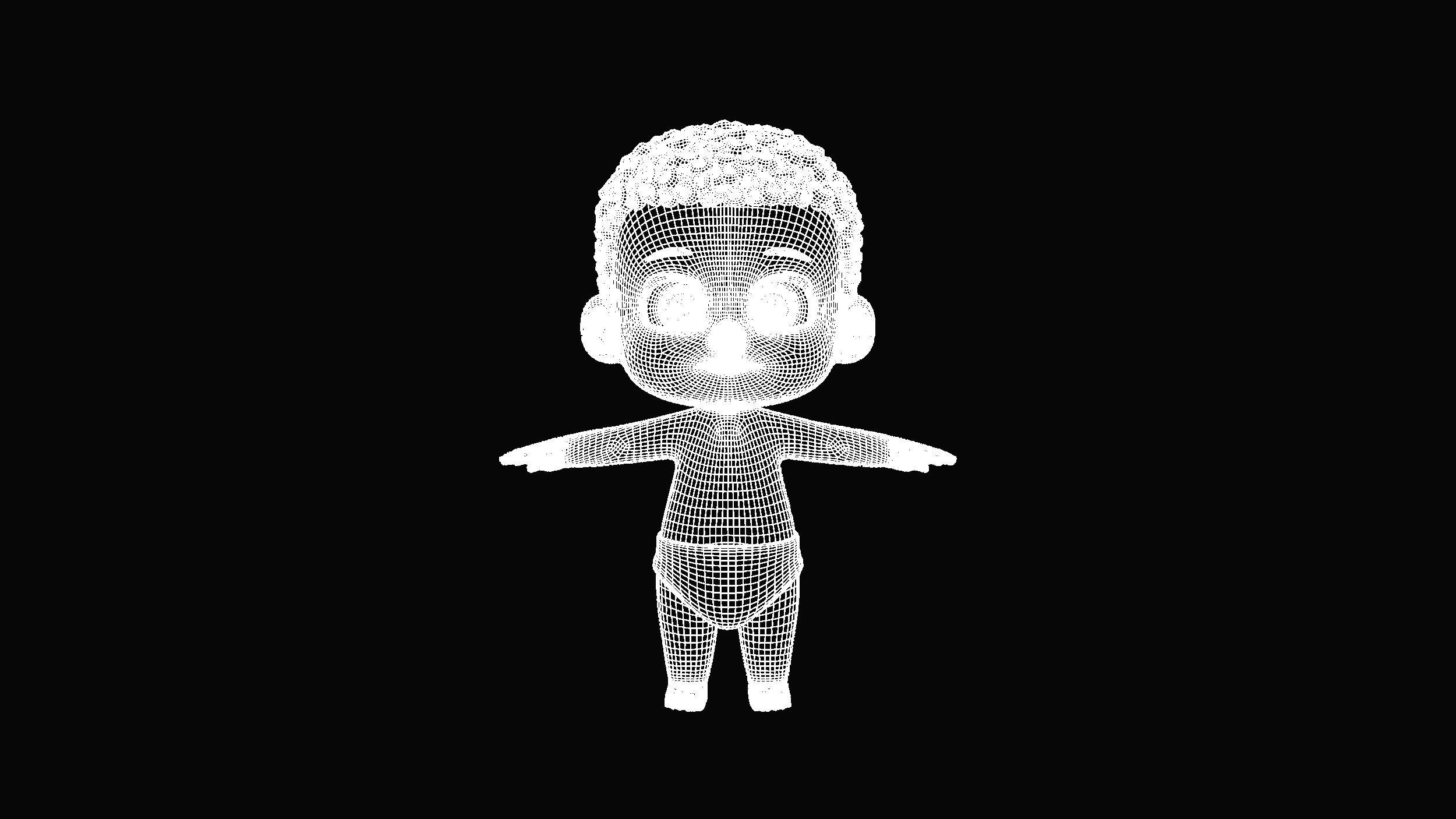 Alvin cartoon boy character 3D model_44
