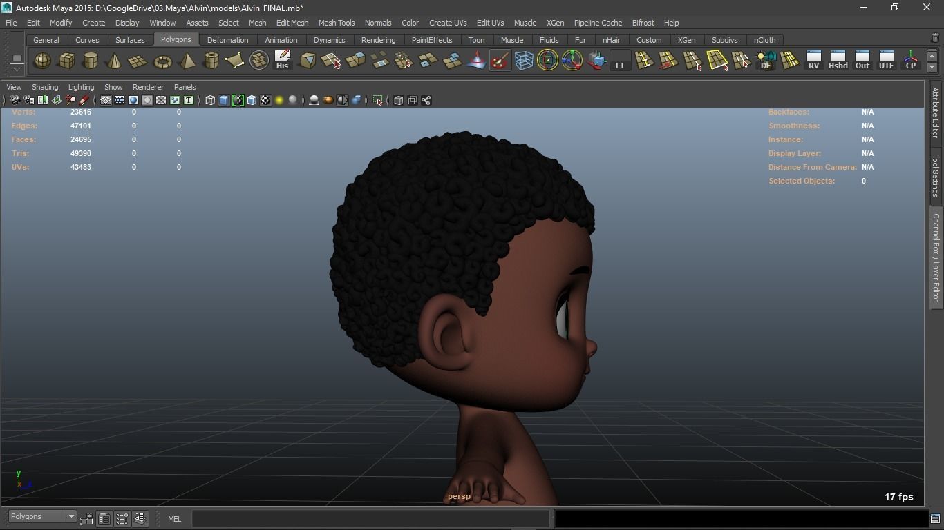 Alvin cartoon boy character 3D model_22