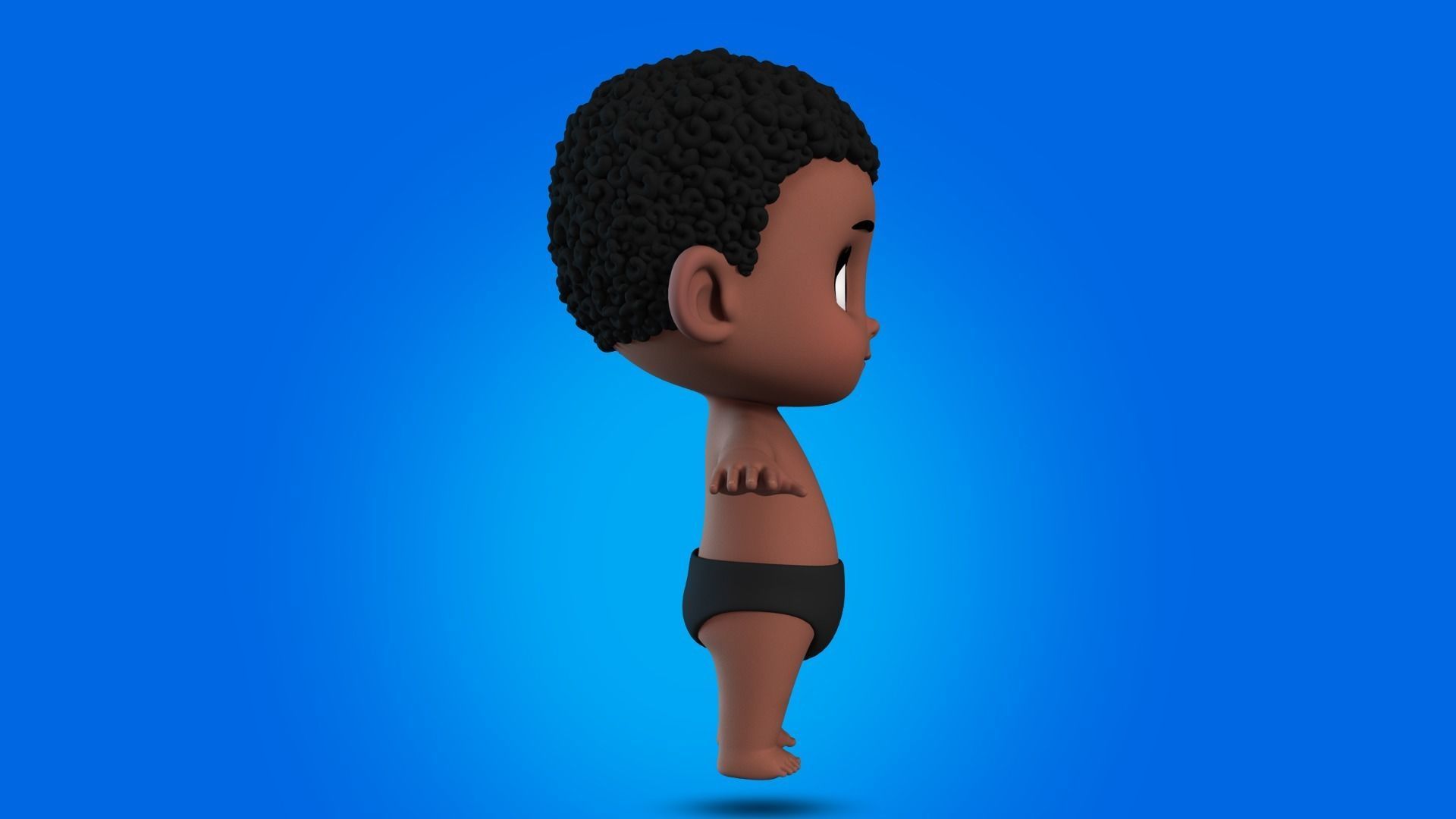 Alvin cartoon boy character 3D model_6