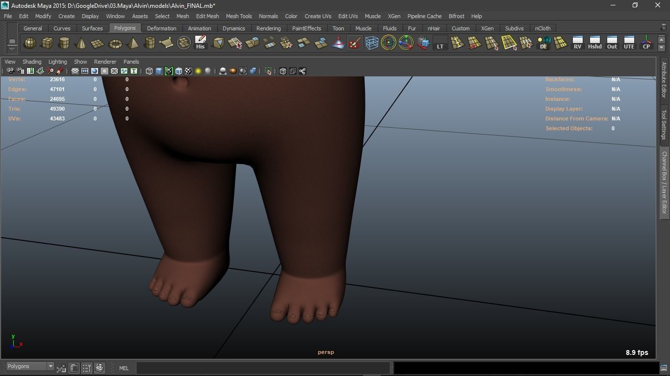 Alvin cartoon boy character 3D model_32