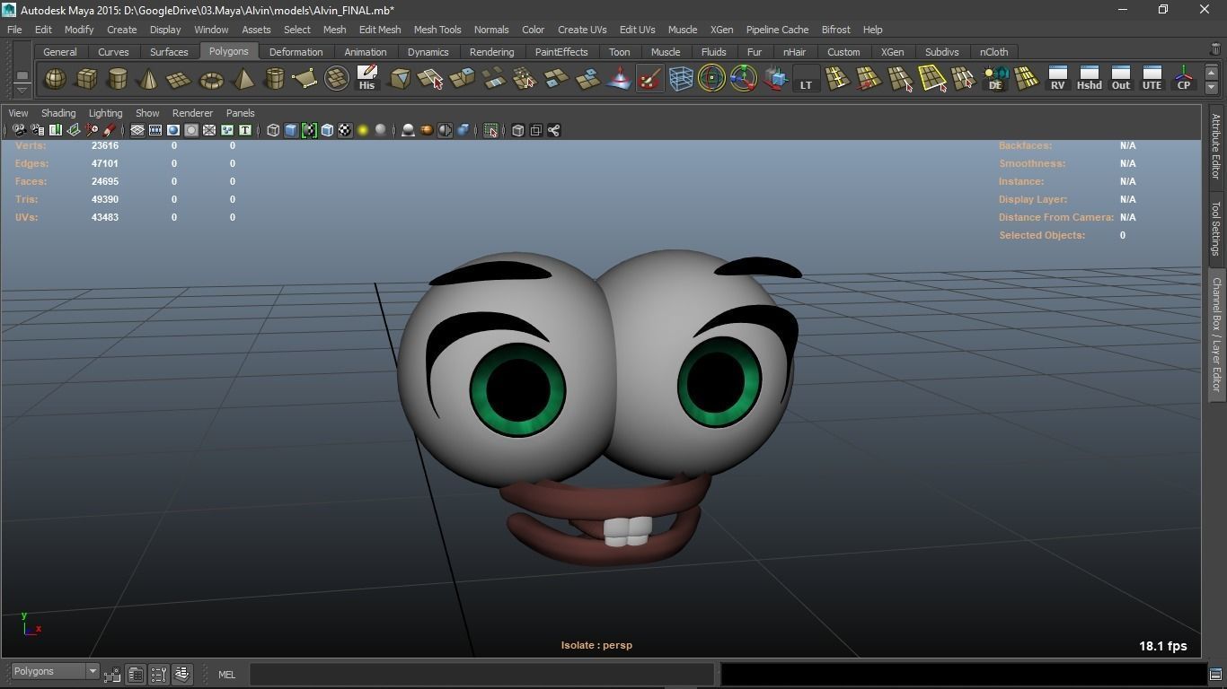 Alvin cartoon boy character 3D model_40