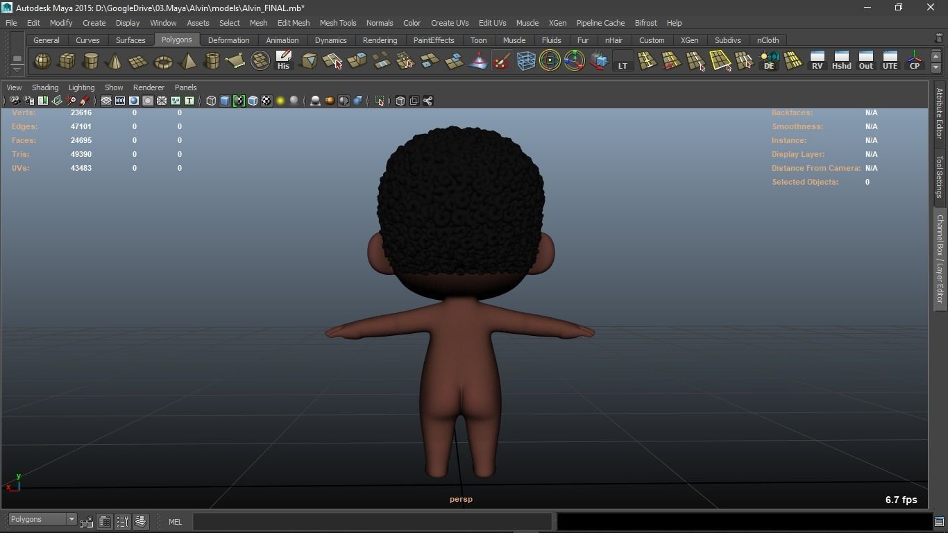 Alvin cartoon boy character 3D model_12