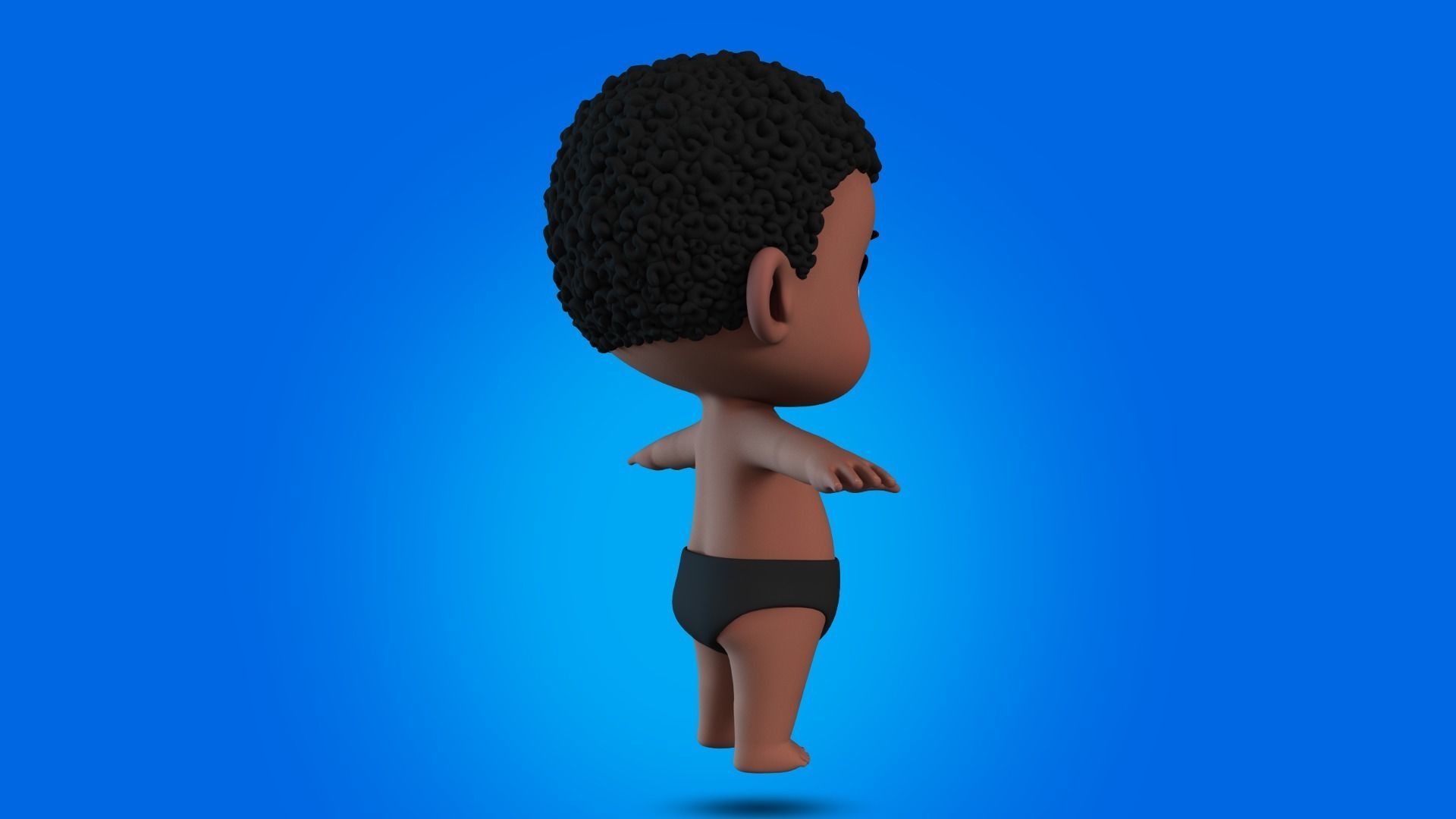Alvin cartoon boy character 3D model_5