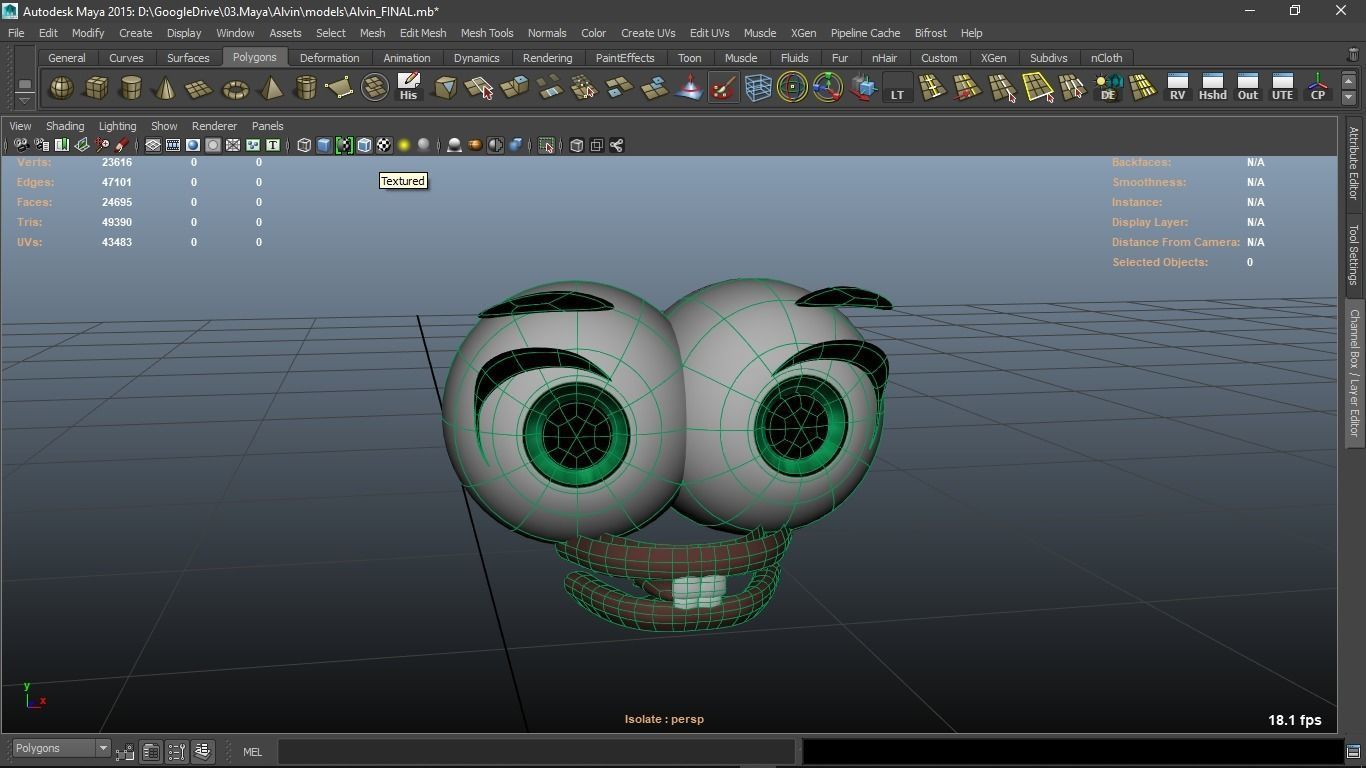 Alvin cartoon boy character 3D model_41