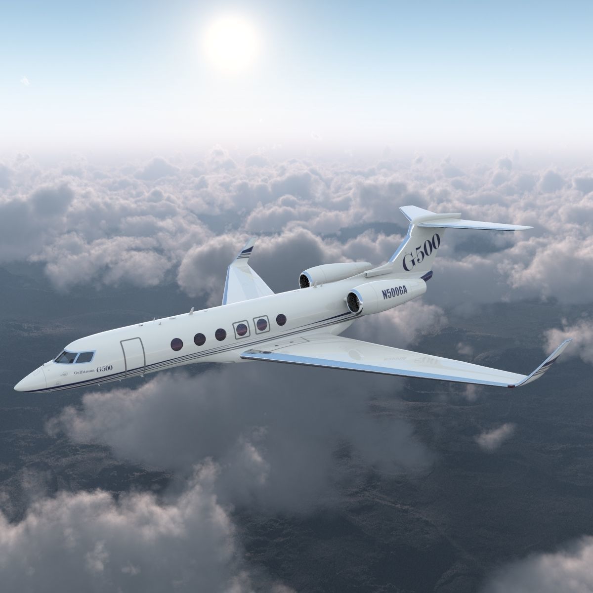 Business Jet Gulfstream G500 3D model_29