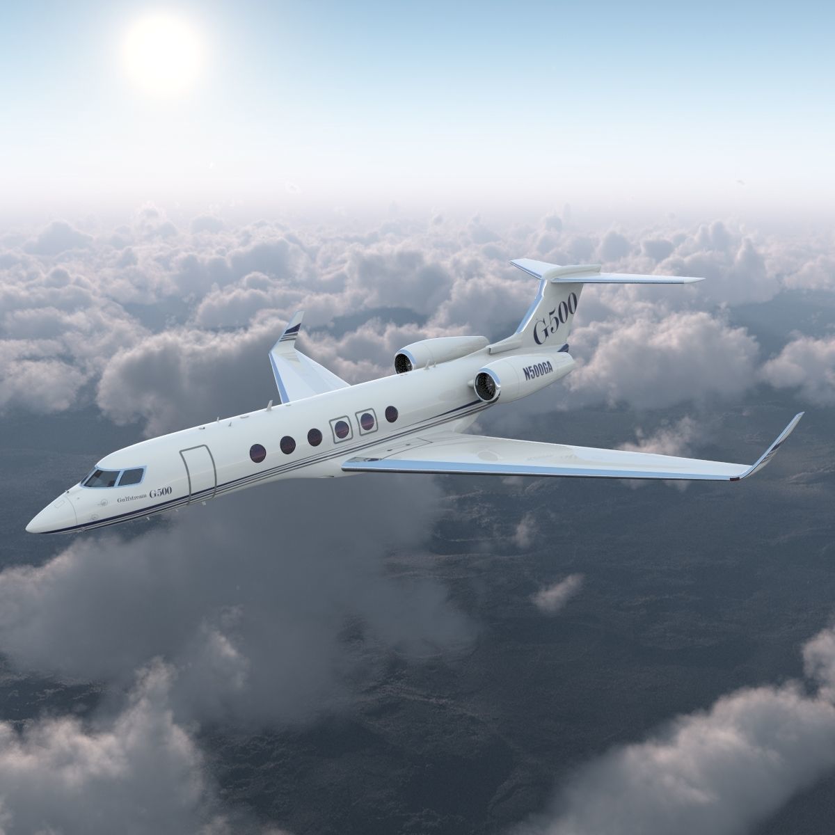 Business Jet Gulfstream G500 3D model_23