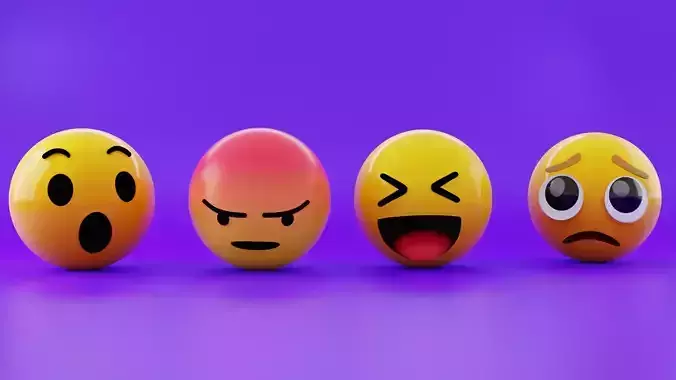 Facebook Emojis  3D Model Pack 3D model
