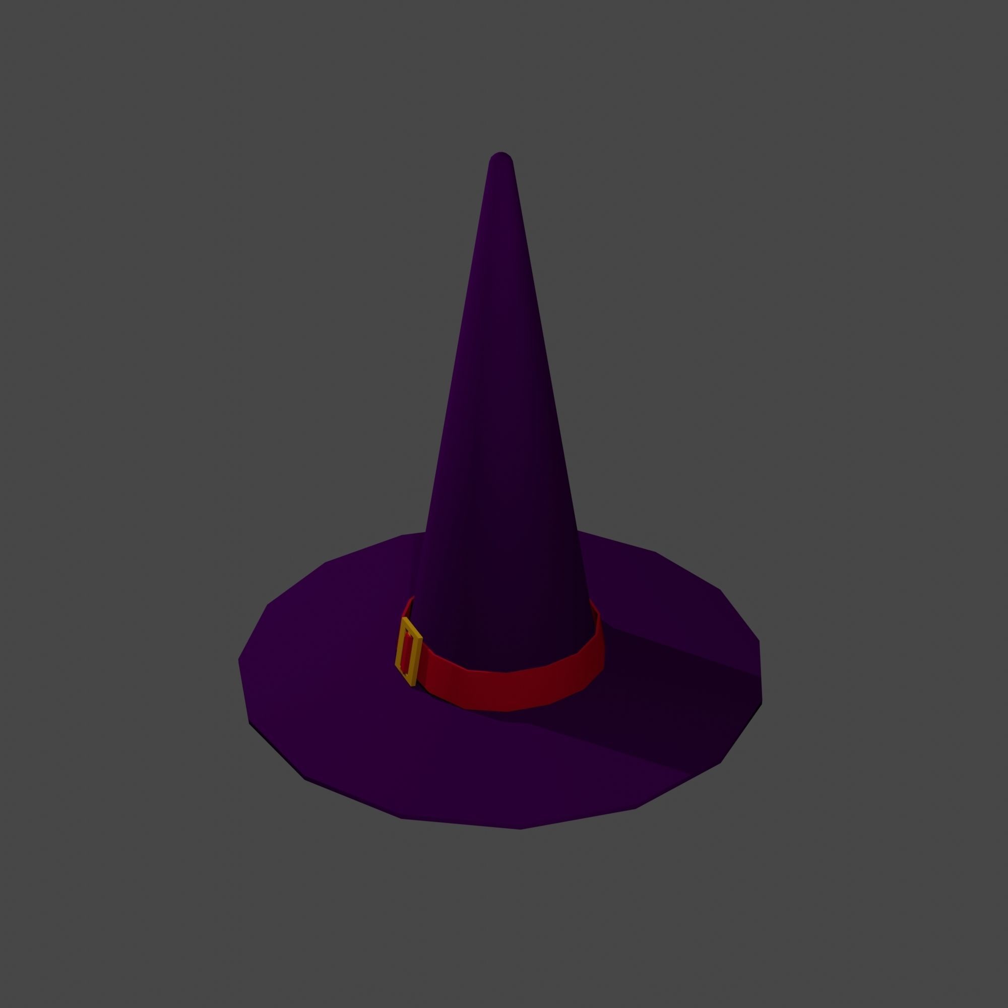 Witch Wizard Hat Low Polly Game Ready Low-poly 3D model_2