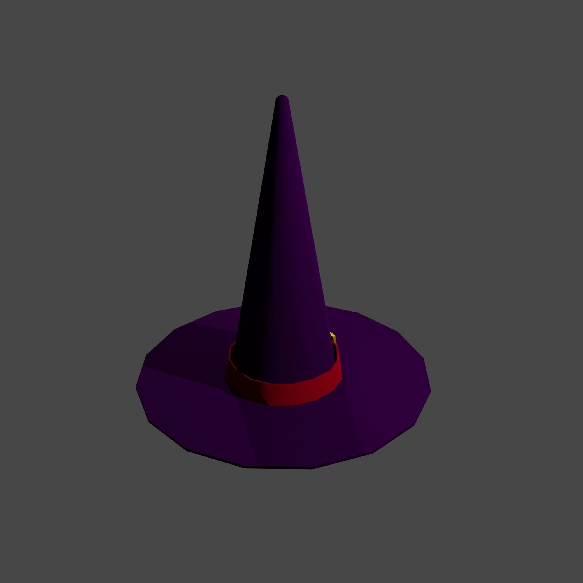 Witch Wizard Hat Low Polly Game Ready Low-poly 3D model_4