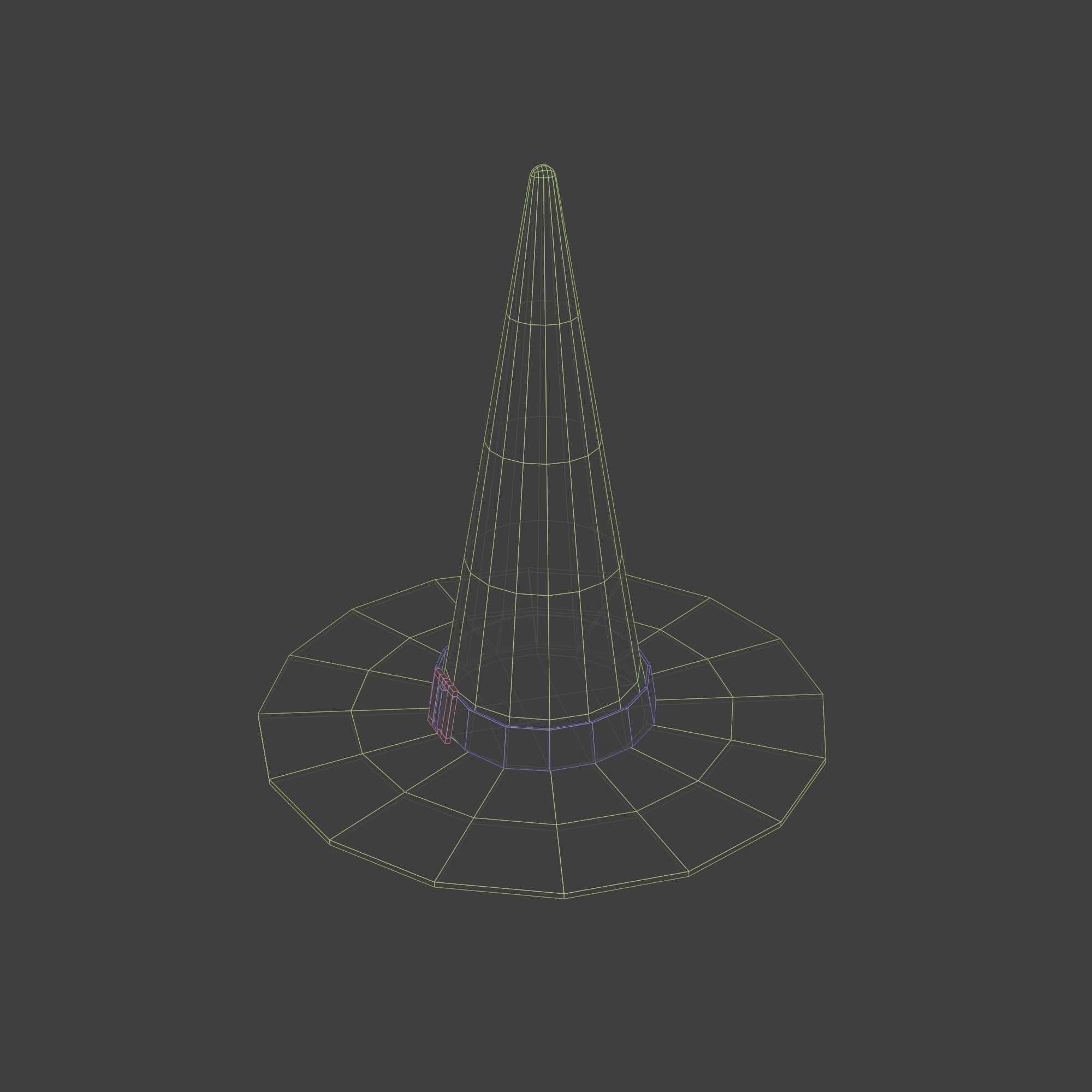 Witch Wizard Hat Low Polly Game Ready Low-poly 3D model_3