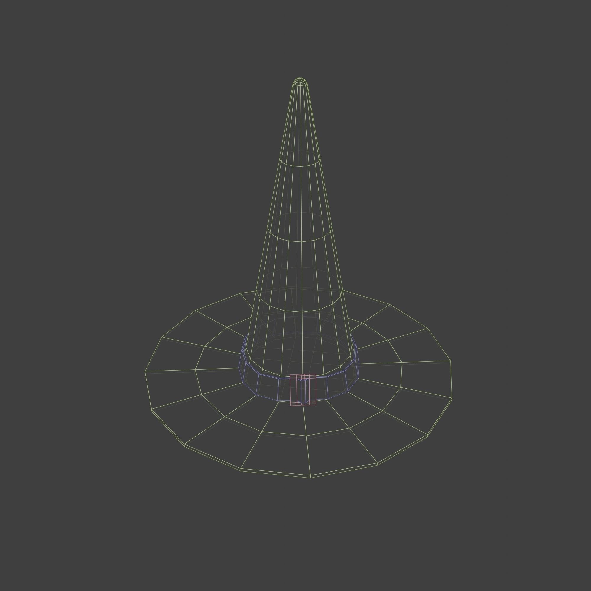 Witch Wizard Hat Low Polly Game Ready Low-poly 3D model_1