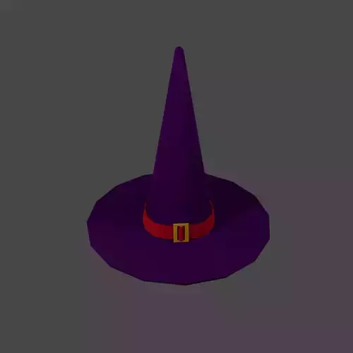 Witch Wizard Hat Low Polly Game Ready Low-poly 3D model