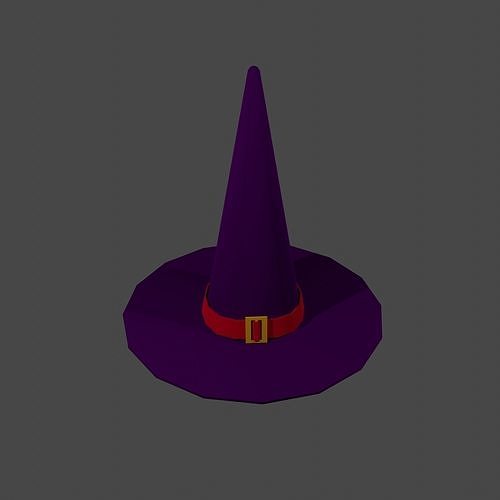 Witch Wizard Hat Low Polly Game Ready Low-poly 3D model
