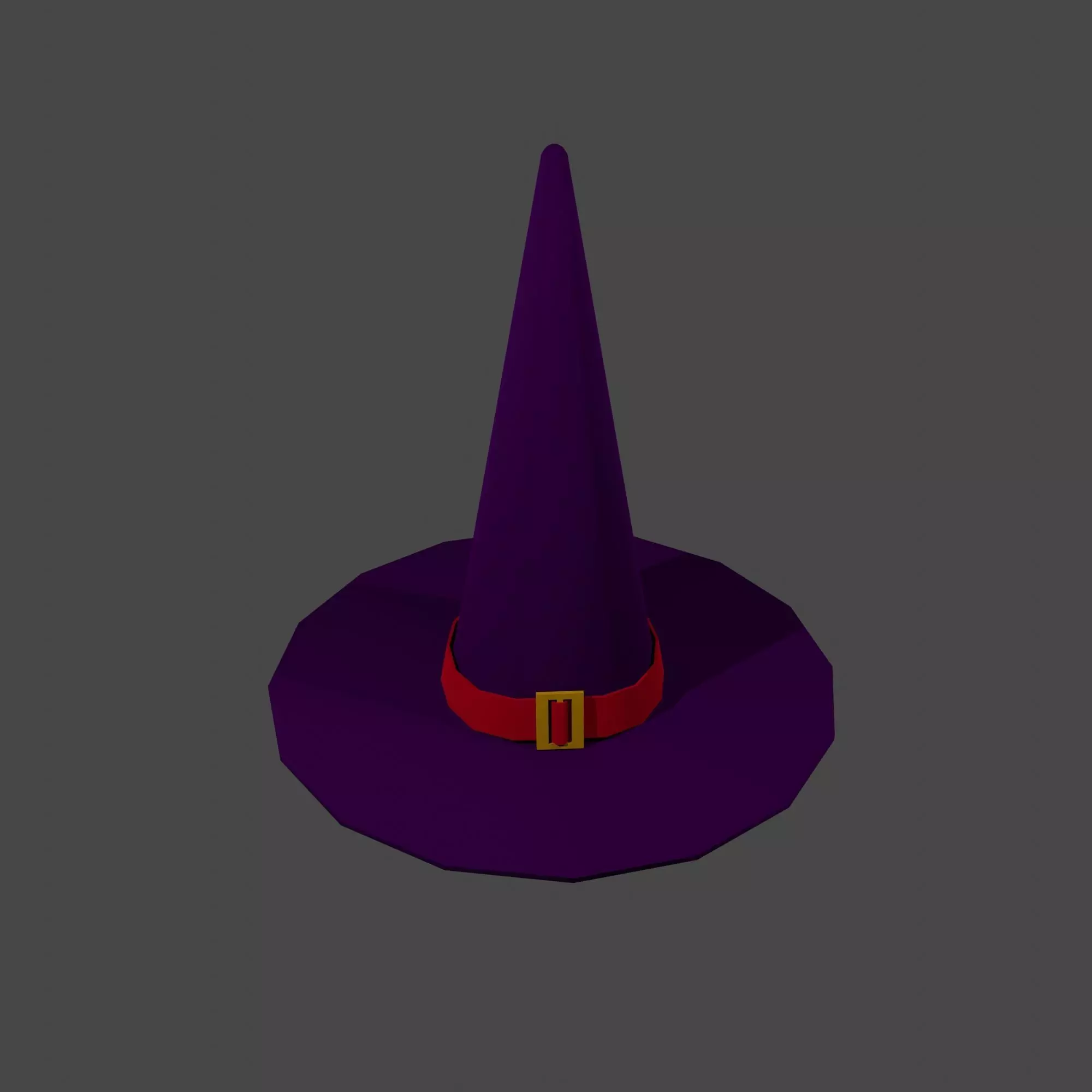 Witch Wizard Hat Low Polly Game Ready Low-poly 3D model_0
