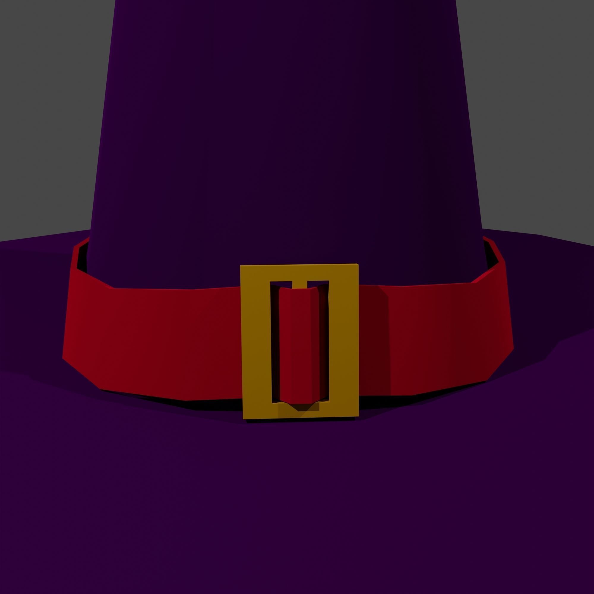 Witch Wizard Hat Low Polly Game Ready Low-poly 3D model_10