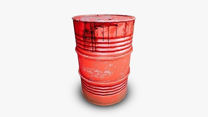 Steel Drum Barrel Low-poly 3D model