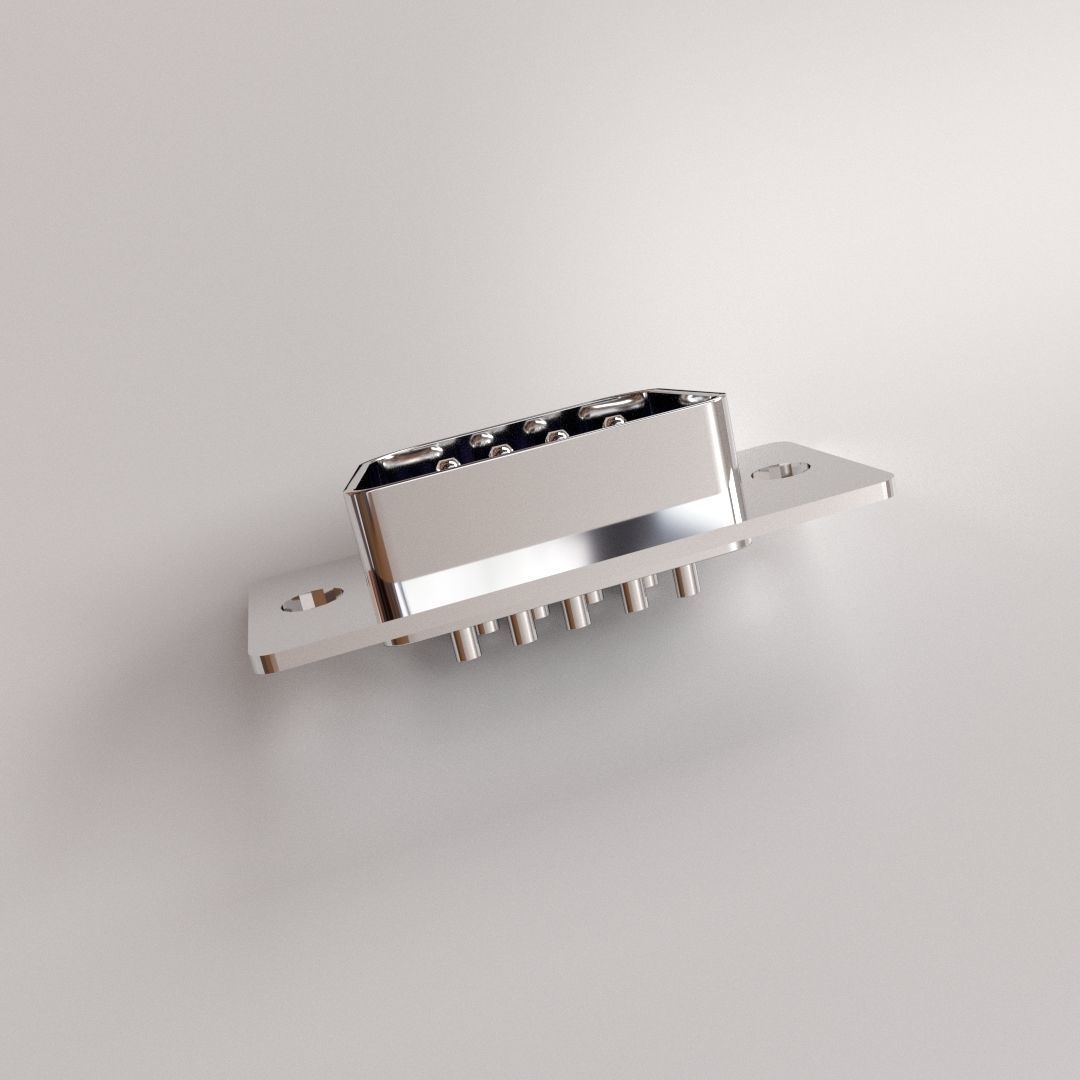 D-Sub Connector 9 Pin 3D model_2