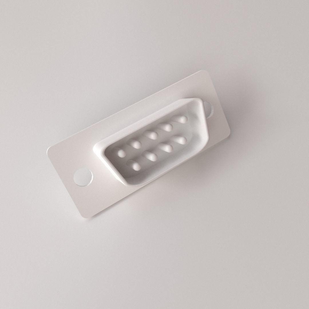 D-Sub Connector 9 Pin 3D model_3