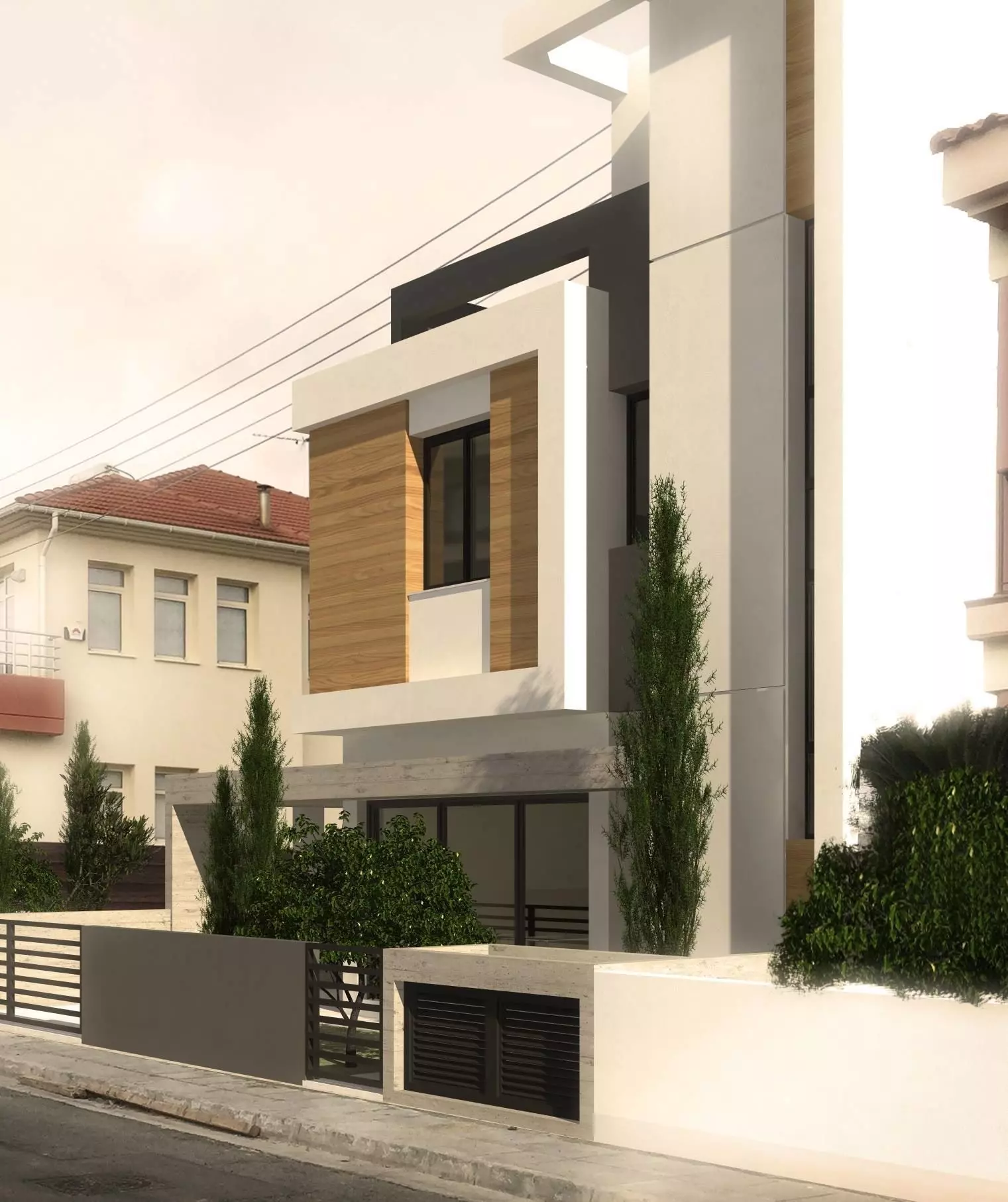 EVP18 modern house on street 3D model