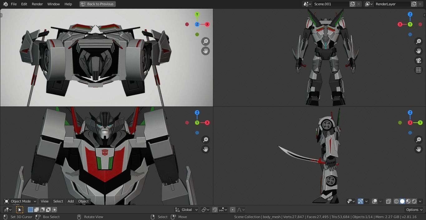 Wheeljack Transformers Prime Character Rig Low-poly 3D model_16